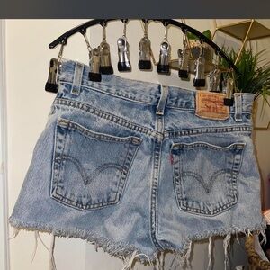 Vintage Levi's Light Blue Distressed Denim Cutoff Shorts